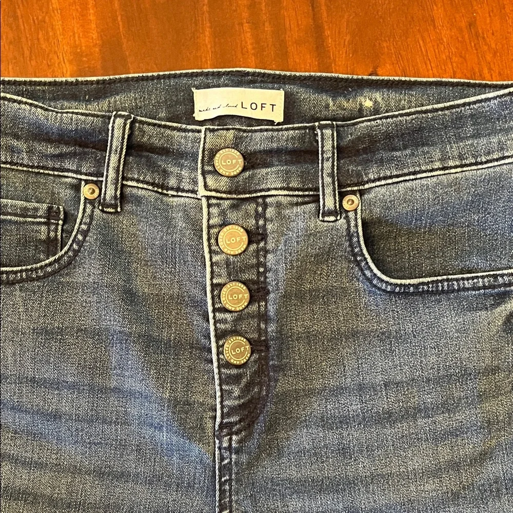 LOFT Dark Blue Skinny Jeans - Picture 2 of 3